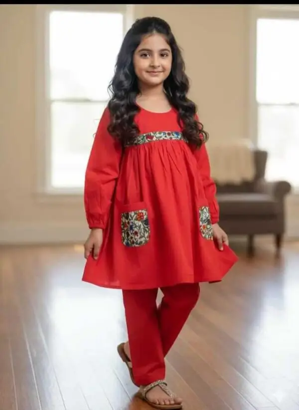 Girls Casual Lawn Frock & Bottom